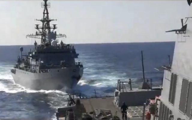 US Warship Faces Aggressive Moves By Russia Ship In Mideast