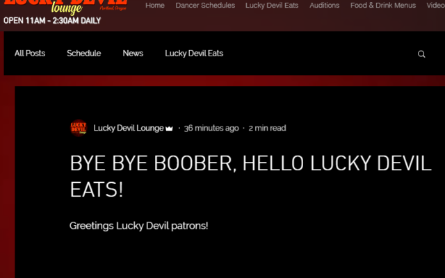 Boober Eats Is No More, But Lucky Devil Lounge Won’t Quit