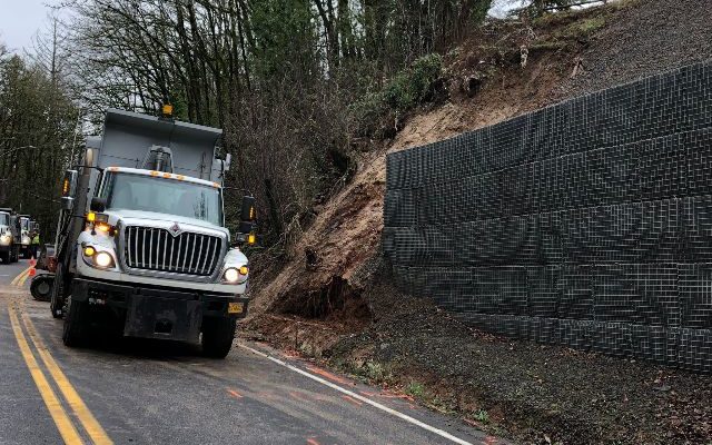 West Burnside Back Open After Cleanup from Large Landslide