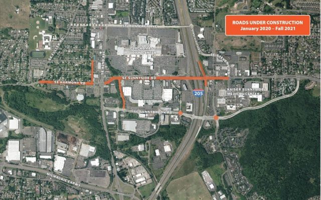 Night Closures On I-205 At Sunnyside For Construction
