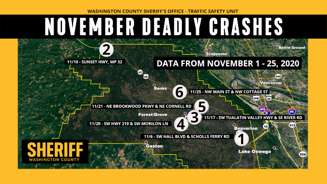 November: Six Deadly Crashes In Washington County