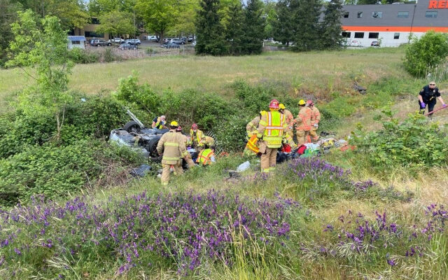Occupants Trapped After Vehicle Goes Off Highway 217