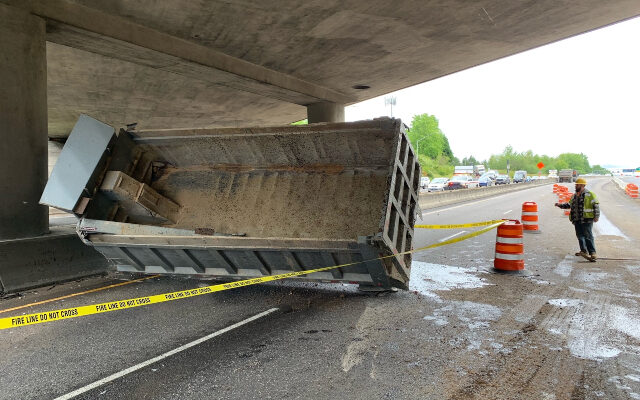 Dump Truck Driver Injured Crashing Into Hwy. 217 Overpass