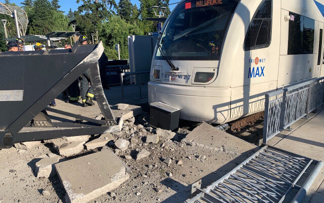 Passengers, Driver Injured When MAX Train Crashes At Milwaukie Stop