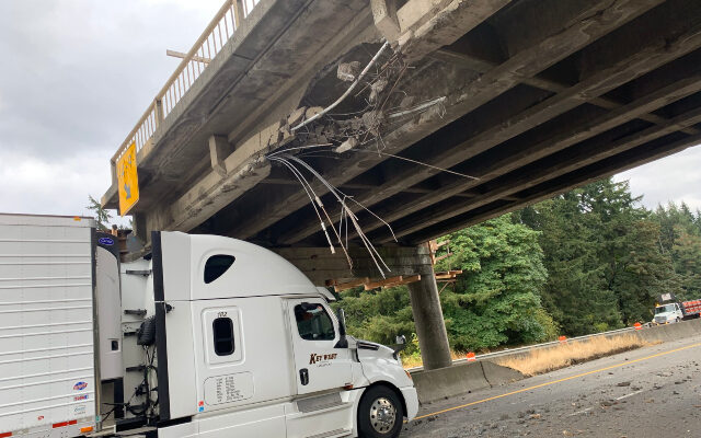 Truck Hits, Damages I-5 Overpass In Southwest Washington