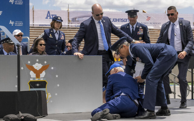 President Biden Trips And Falls On Stage At Air Force Graduation; White House Says He’s “Fine”