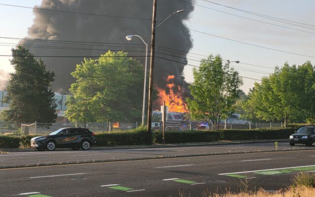 Massive Fire Destroys Former Northeast Portland K-Mart Store