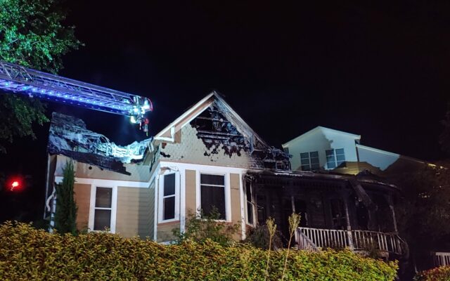 Fire Engulfs Historic Home In Kalama, Washington
